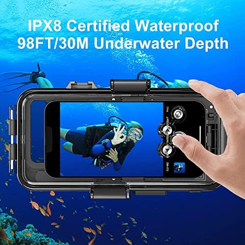 מארז Hitfine מתחת למים רק לסדרות אייפון, מארז טלפון צלילה [מופעל מתחת למים] [98ft/30m] וידאו